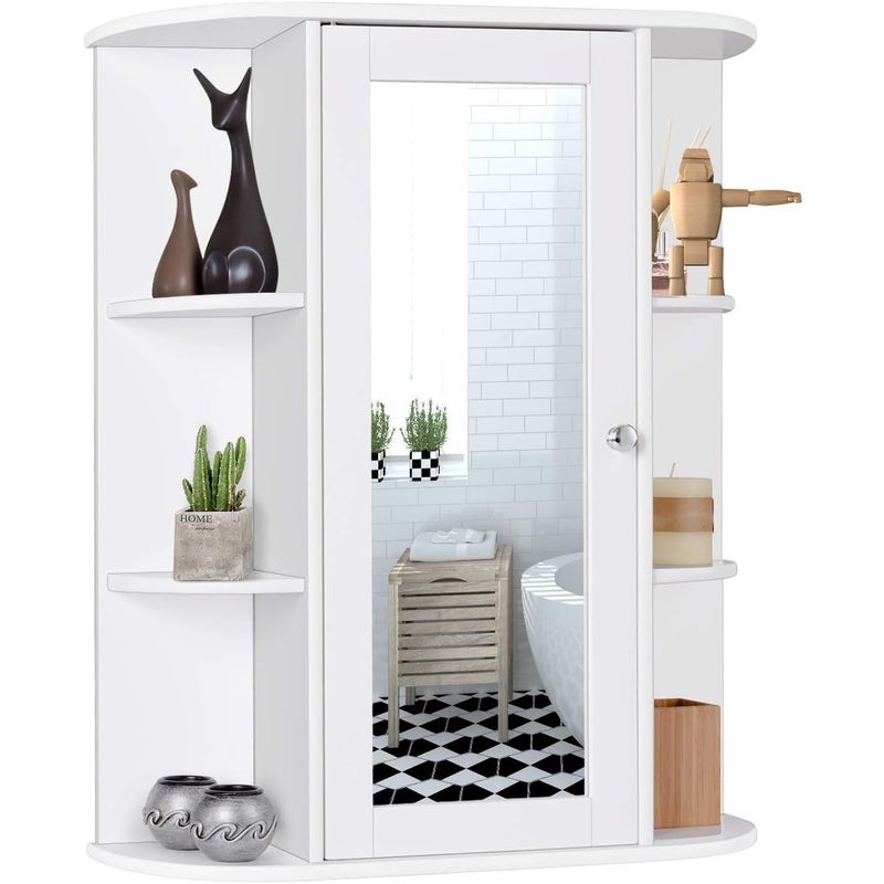 Szafka łazienkowa z lustrem, 60 x 16,5 x 70,5 cm, biała