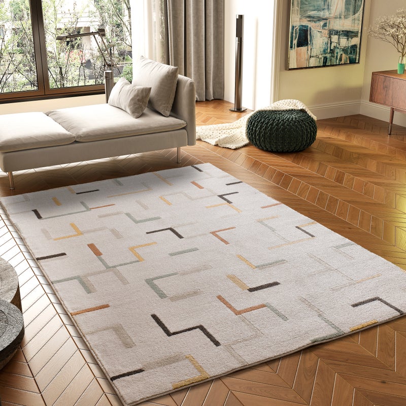 Prostokątny wielokolorowy dywan 120 x 170 cm DOMUS geometryczny - ATTICGO