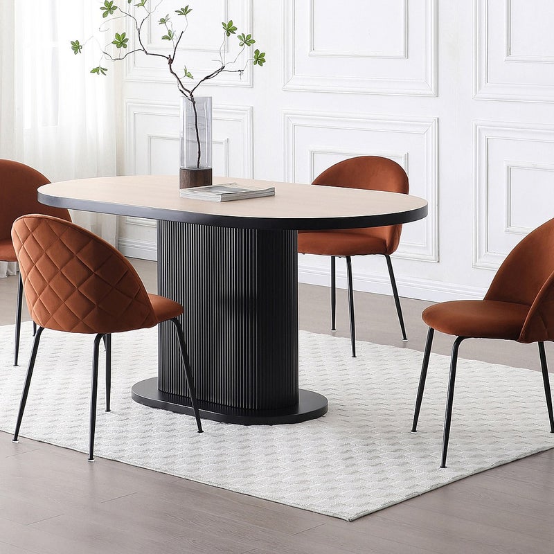 Zestaw 2 krzeseł z weluru i czarnej stali nierdzewnej - Terakota - MELBOURNE