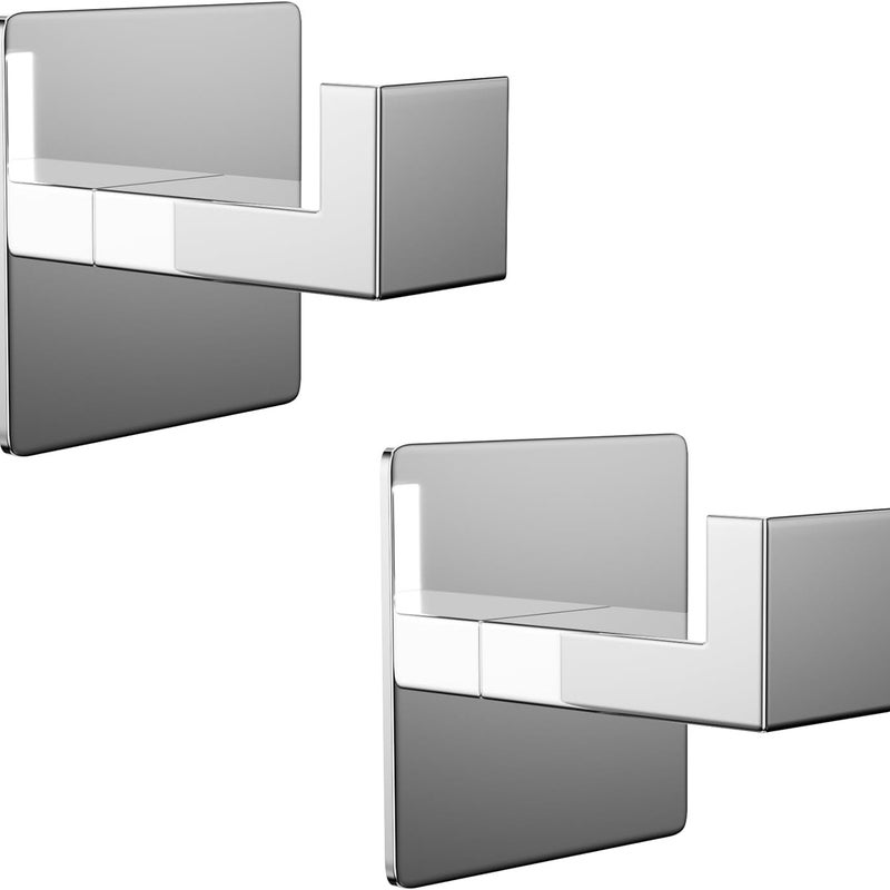 2 sztuki samoprzylepnych haczyków ściennych ze stali nierdzewnej 304, haczyk na ręczniki kuchenne, samoprzylepny, nie wymagający wiercenia, kwadratow