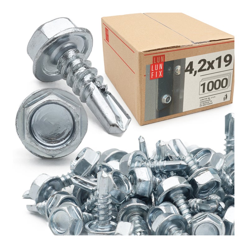 Wkręty do metalu samowiercące z łbem na klucz 4,2x19mm 1000szt.