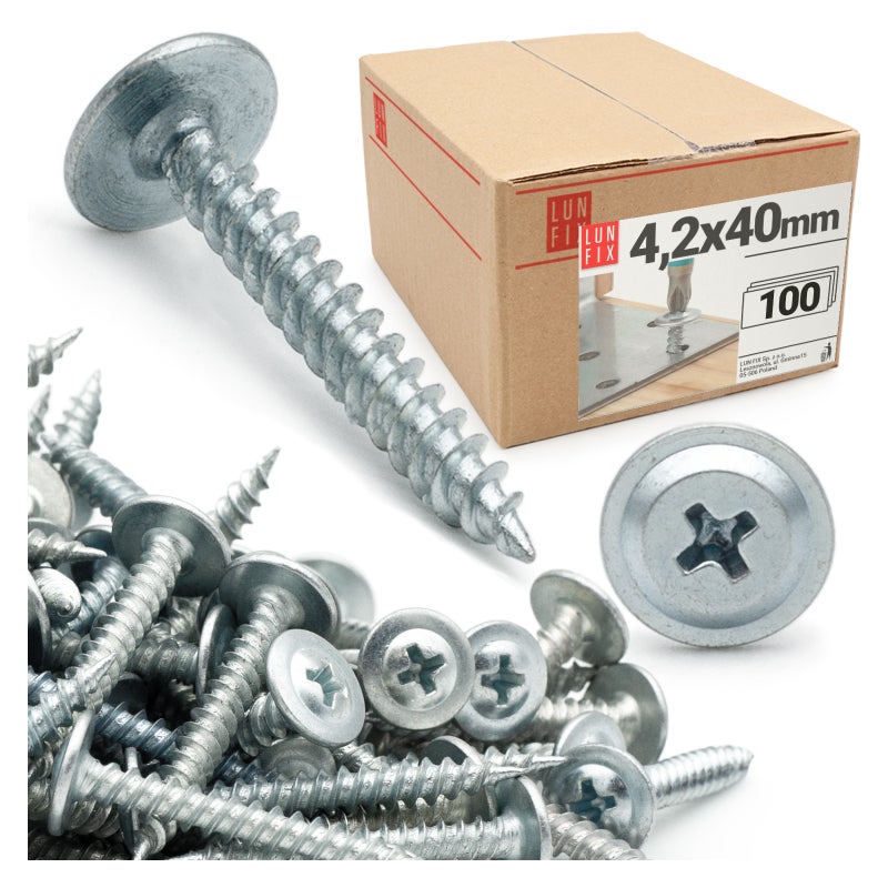 Wkręty do metalu z łbem podkładkowym 4,2x40mm 100szt.