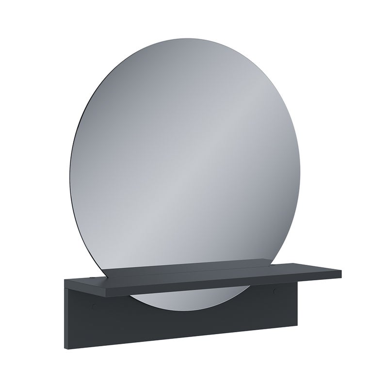 Vicco Lustro łazienkowe Elyra, Czarny, 50 x 54.5 cm z półką