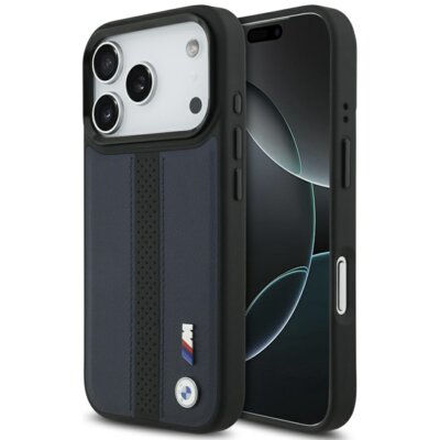 Etui BMW M Perforated Stripe Logo MagSafe do Apple iPhone 17 Pro Granatowy