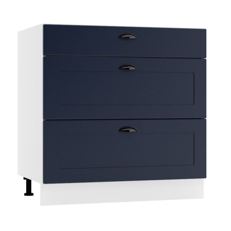 Szafka kuchenna stojąca 80 ADELE D80 S/3 granatowa mat