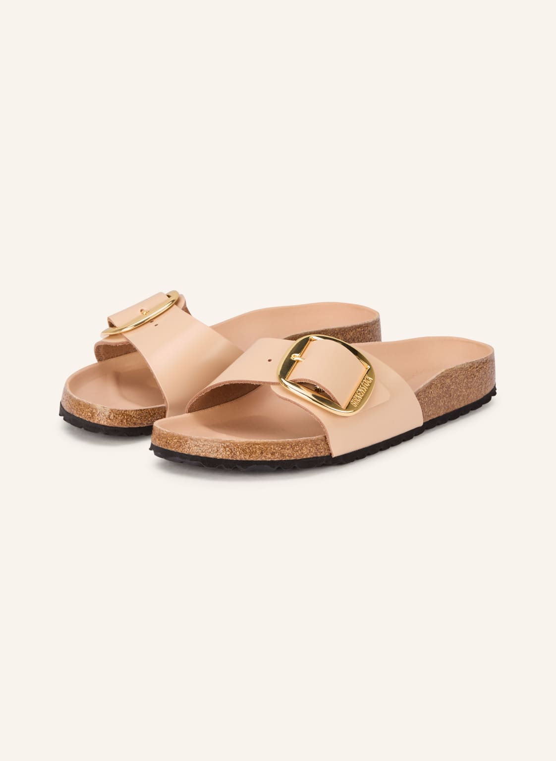 Birkenstock Klapki Madrid Big Buckle beige