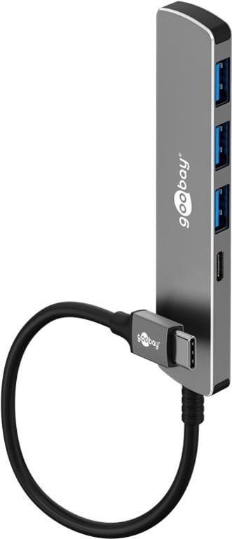 Goobay 79158 huby i koncentratory USB Type-C 5000 Mbit/s Szary
