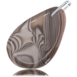 Naturalny Krzemień Pasiasty Okazały Wisiorek Srebro 925 Unikat