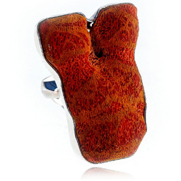 Koral Przepiękny Pierścionek Srebro R10-26 Certyfikat Unikat