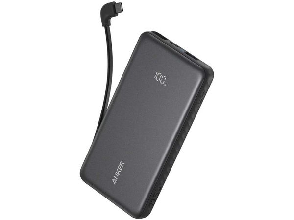 Anker 10000mAh Zolo 22.5W Built-In USB-C Cable Black