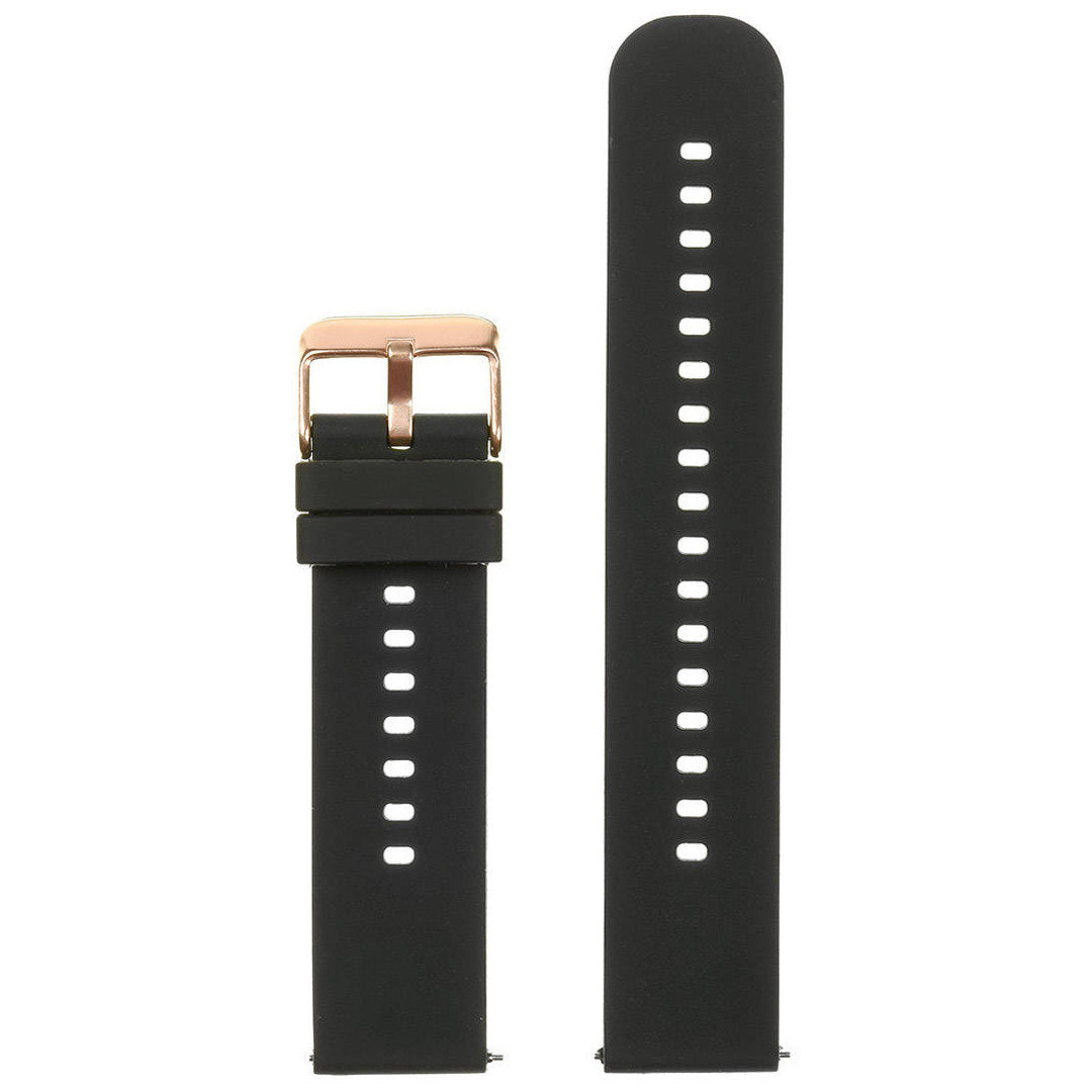 Pasek gumowy do zegarka U27 - czarny/rosegold - 20mm