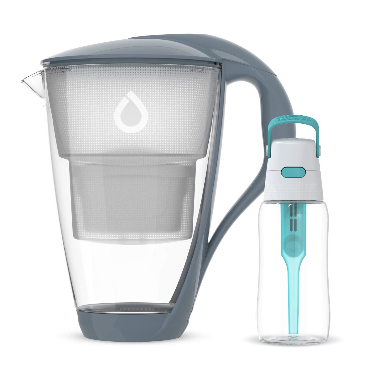 Szklany dzbanek Dafi CRYSTAL stalowy Unimax z miętową butelką Solid 0,5