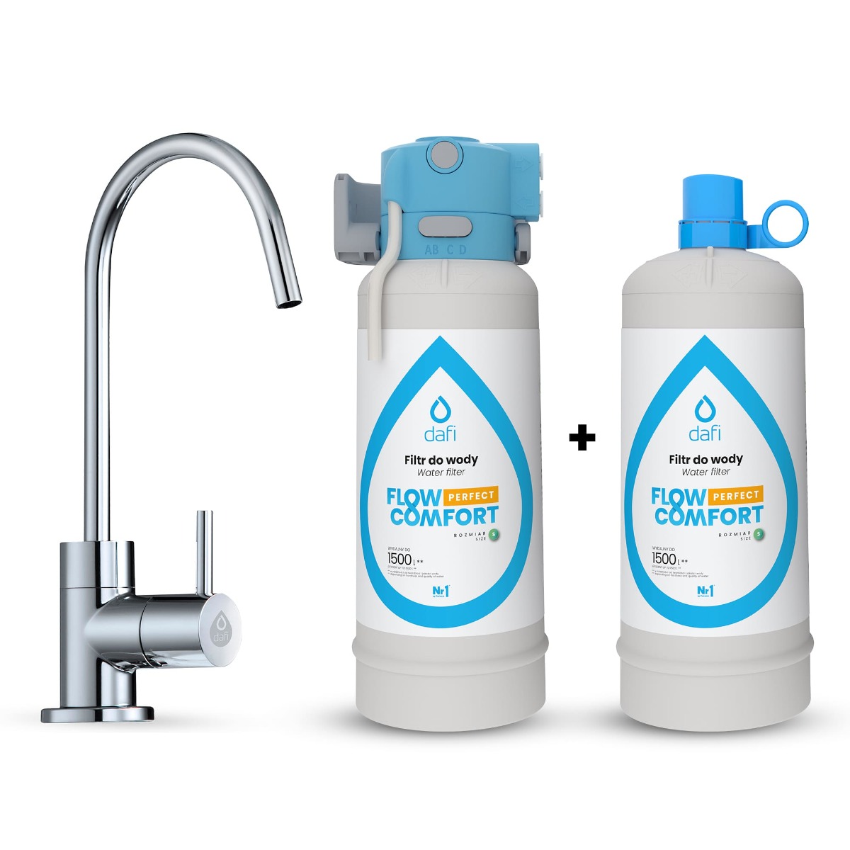 System filtrujący Dafi FLOW COMFORT 2x Filtr Perfect (D1) + kran ALTO chrom