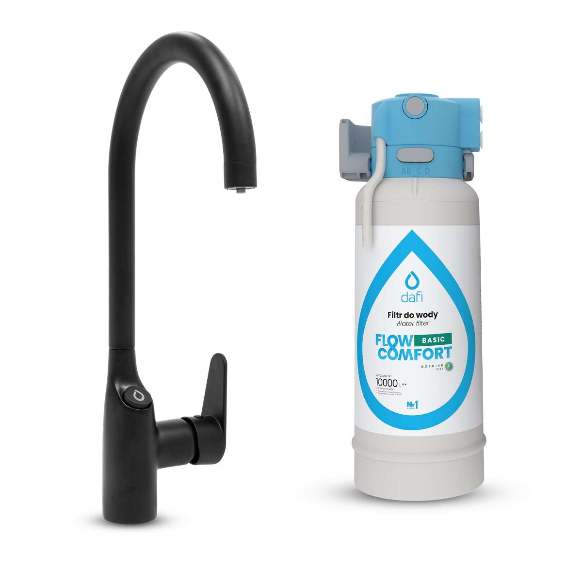 Dafi FLOW COMFORT Basic (DC10) bateria trójdrożna COMO czarna System filtrujący