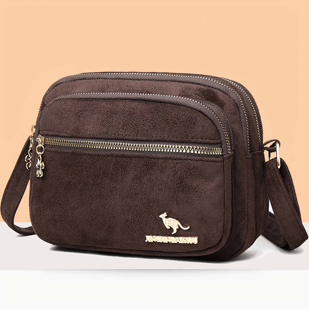 TEMU Perfect Lily Damska Torba Krzyżowa Idealna na Codzienne Dojazdy, Podróże - Regulowany Pasek, Wielokomorowa Kieszeń na Zamek Retro Torebka,