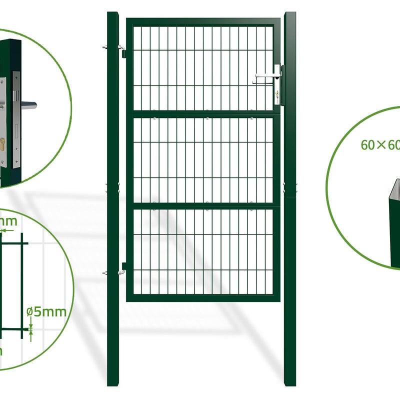 Furtka Ogrodzeniowa Panelowa 1m RAZO 100P160 Zielona
