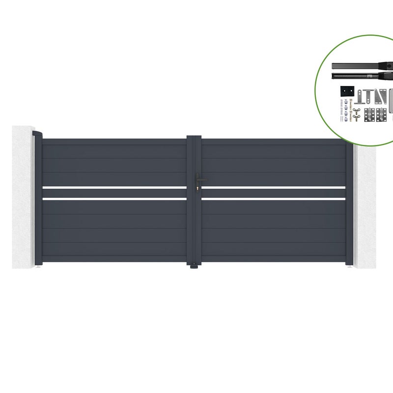 Brama skrzydłowa 3,5m CIMONE H.140cm aluminiowa + napęd HICKER B200