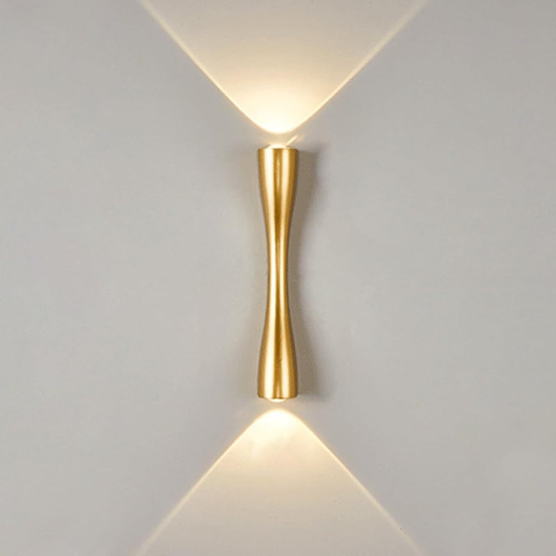 Złoty kinkiet zewnętrzny, nowoczesny kinkiet wewnętrzny, lampa ścienna LED (24 cm, ciepłe światło)