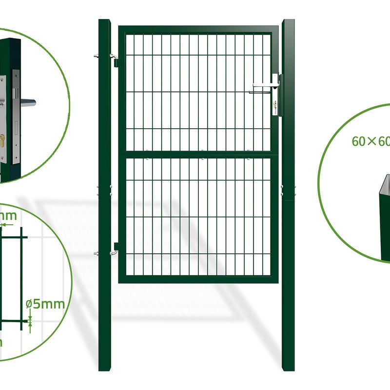Furtka Ogrodzeniowa Panelowa 1m RAZO 100P140 Zielona