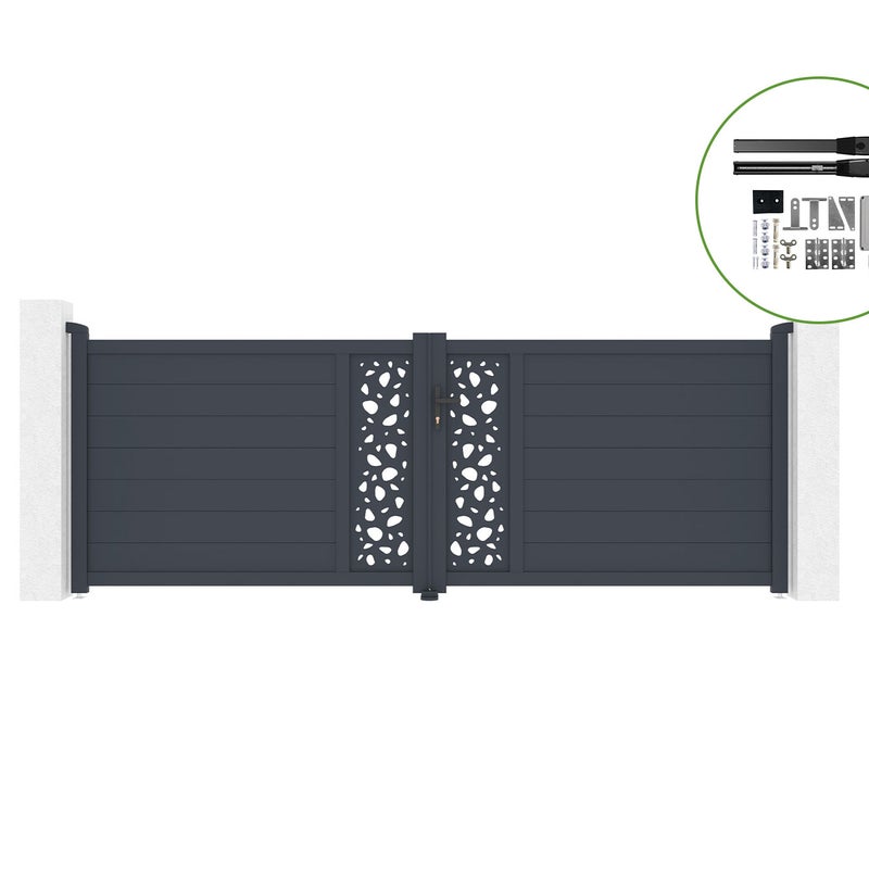 Brama skrzydłowa 3,5m SUNNY H.120cm aluminiowa + napęd HICKER B200