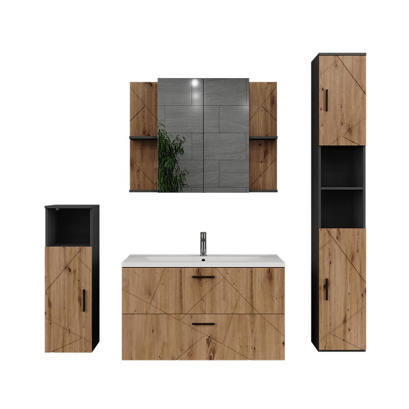 Vicco Zestaw mebli łazienkowych Irma, Antracyt, 5 części