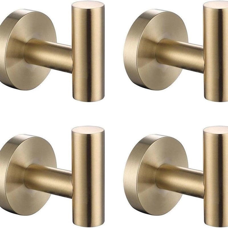 Haczyk na ręczniki łazienkowe, wieszak na szlafrok ze stali nierdzewnej SUS 304, haczyk na drzwi na ręczniki i szlafroki (4 pozłacane)