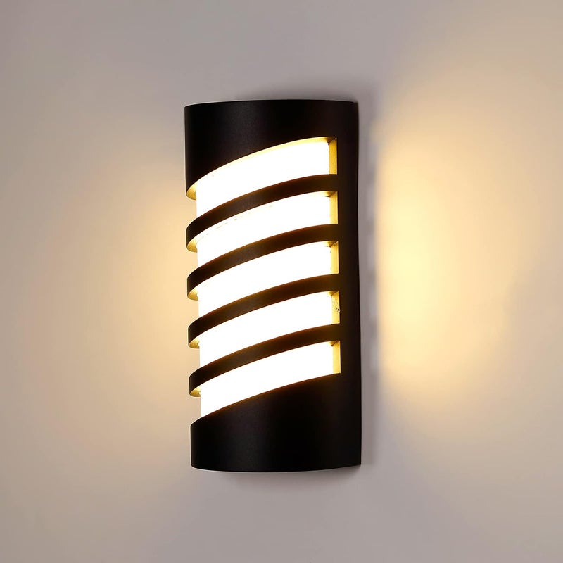 Kinkiet zewnętrzny/wewnętrzny, nowoczesna lampa ścienna LED zewnętrzna 10 W wodoodporna IP65 1100 lm 3000 K ciepła biała aplikacja oświetleniowa