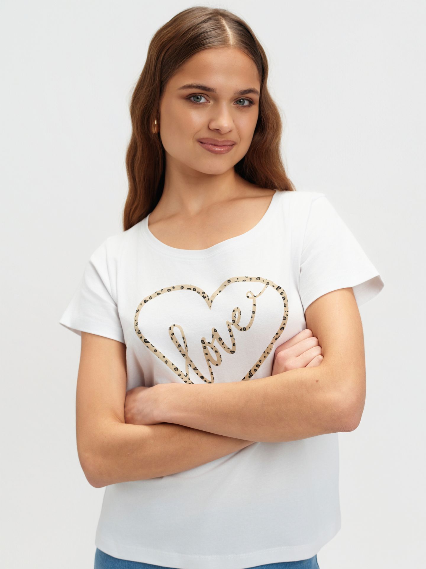 Biały top z nadrukiem