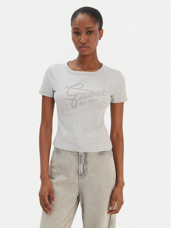 Guess T-Shirt W6RI22 KA0H1 Szary Slim Fit