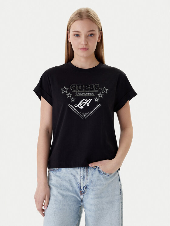 Guess T-Shirt W6RI30 I3Z14 Czarny Regular Fit