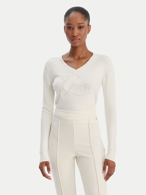 Guess Sweter W6RR50 Z2NQ2 Écru Regular Fit