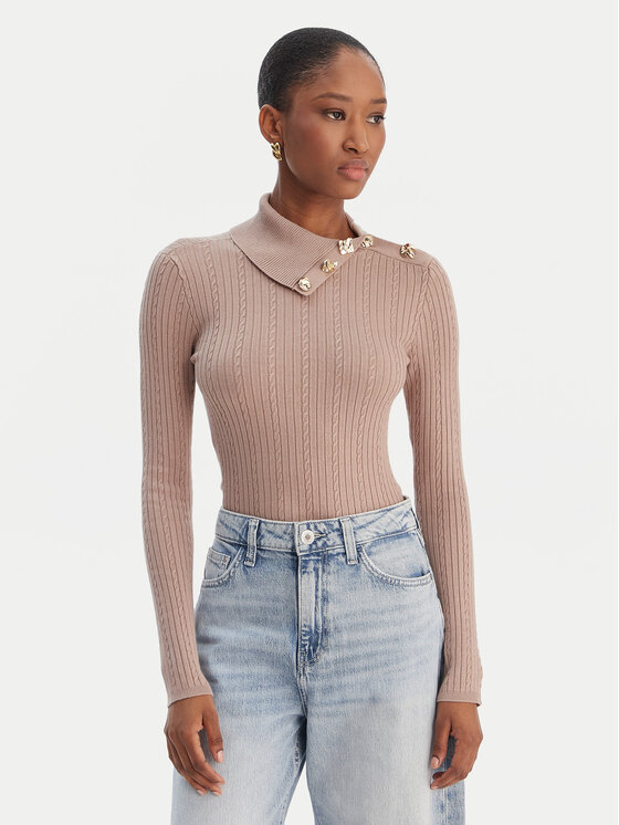 Guess Sweter W6RR07 Z2YK2 Beżowy Regular Fit