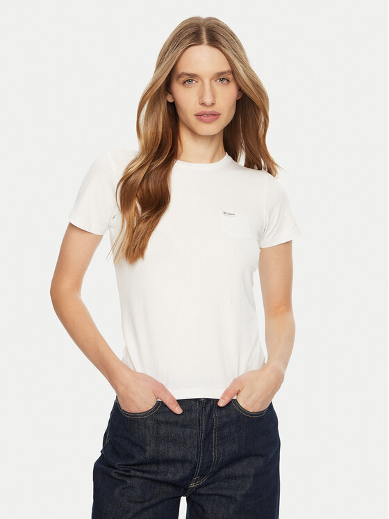 Guess Jeans T-Shirt W5RI52 J1314 Biały Regular Fit