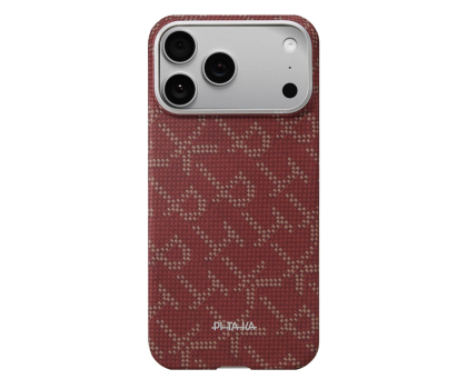PITAKA Ultra-Slim Case Monogram-Gold/Red iPhone 17 Pro Max