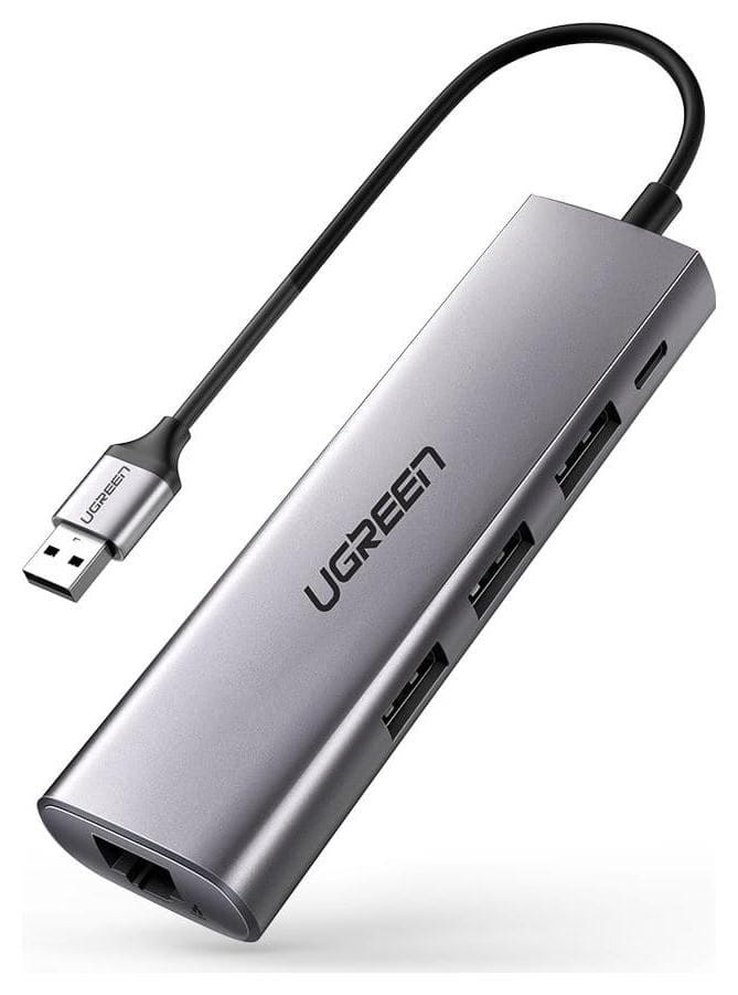 Ugreen CM266 5w1 USB, 3x USB 3.0, micro USB, RJ45 szary 60812