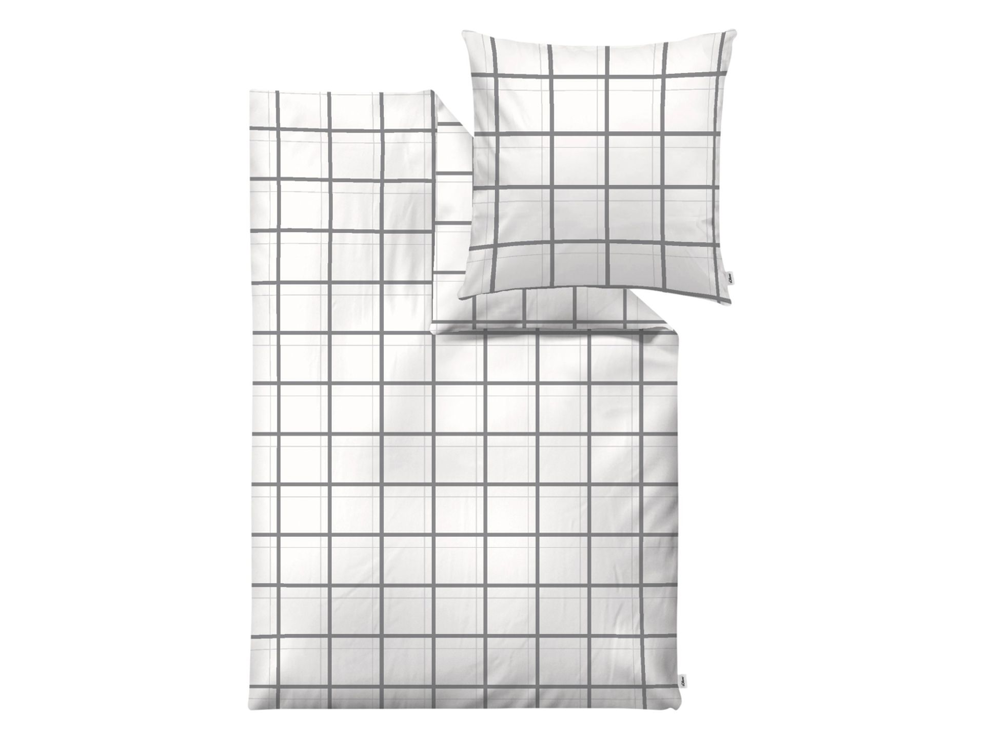 s.Oliver Pościel z makosatyny, 140 x 200 cm (Biały/szary)