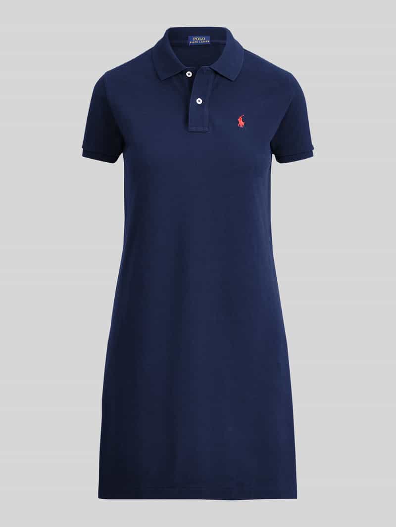 Sukienka mini o kroju regular fit z wyhaftowanym logo model ‘Polo’