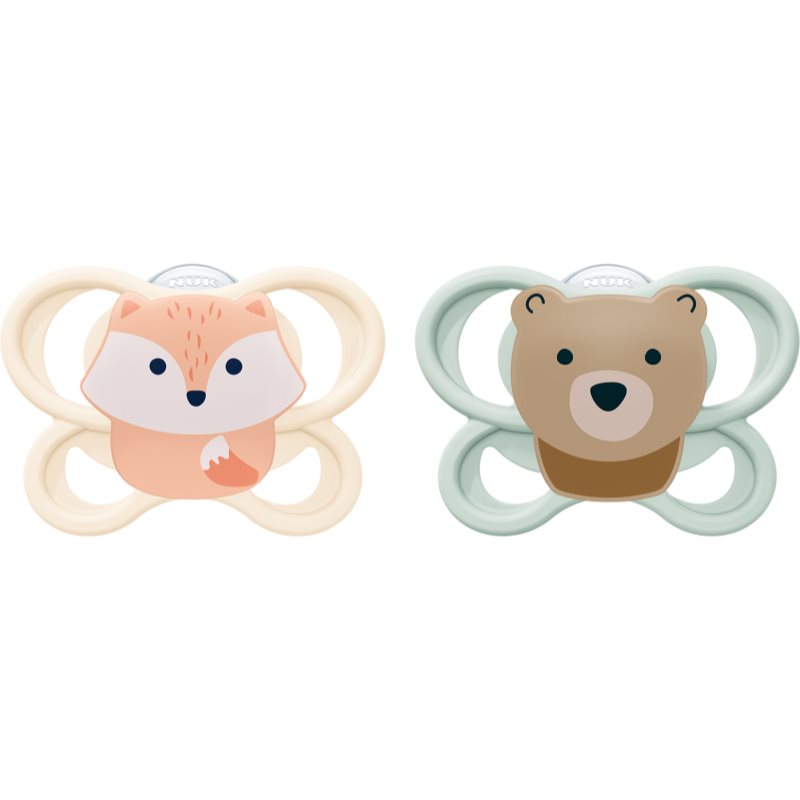 NUK Perfect Match Air 0-2 m smoczek Fox/Bear 2 szt.