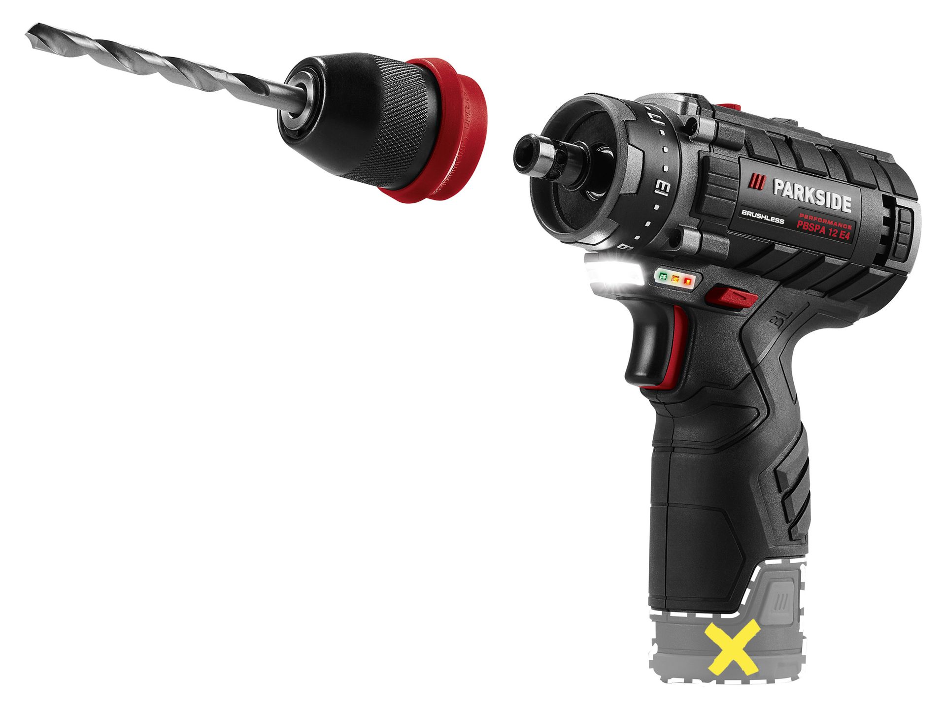 PARKSIDE PERFORMANCE® Akumulatorowa wiertarkowkrętarka 12 V, PBSPA 12 E4 (bez akumulatora i ładowarki)