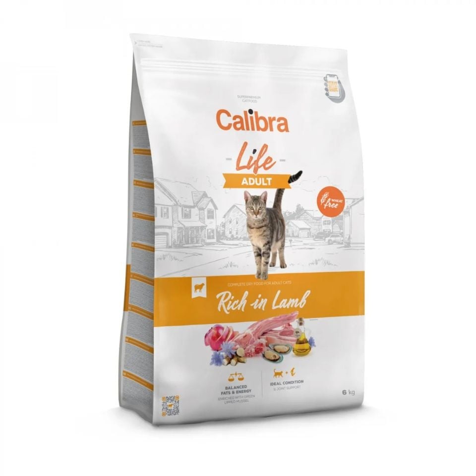 CALIBRA Cat Life Adult Lamb 6 kg bezzbożowa dla kotów z jagnięciną