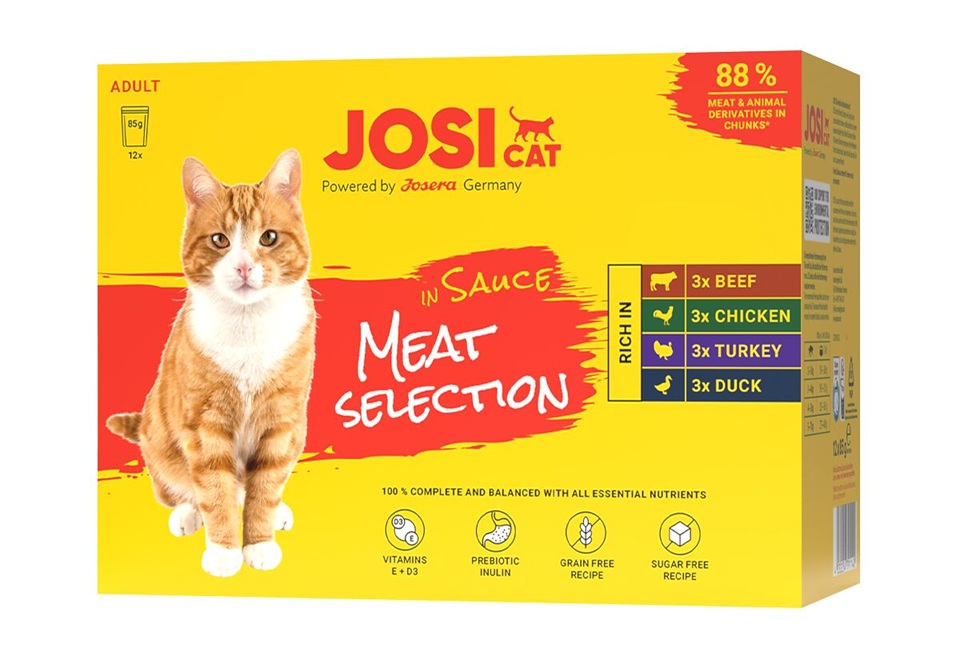 JOSERA JosiCat Multipack Meat Selection in Sauce 12x85 g mięsne smaki w sosie dla kotów