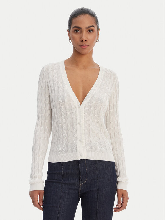 Fracomina Kardigan FR26ST8023K547R9 Écru Regular Fit