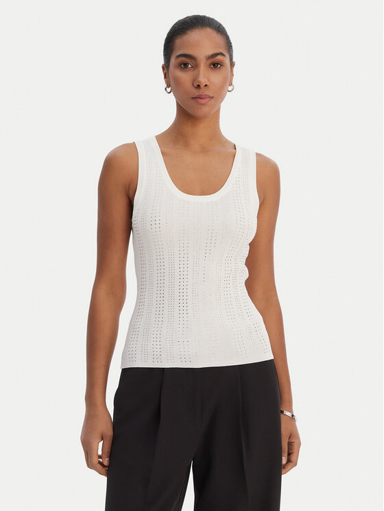 Fracomina Top FR26ST4005K524R9 Écru Slim Fit