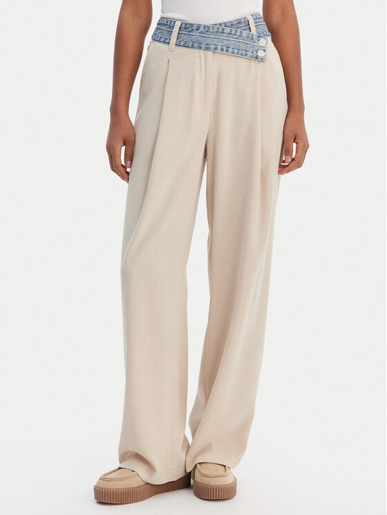 Desigual Spodnie materiałowe 26SWPW28 Beżowy Regular Fit