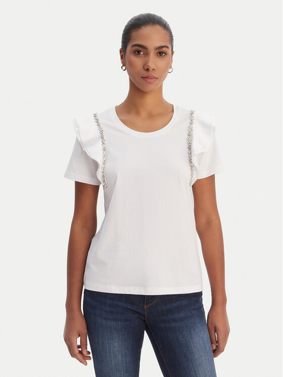 Fracomina Bluzka FR26ST3039J40001 Écru Regular Fit