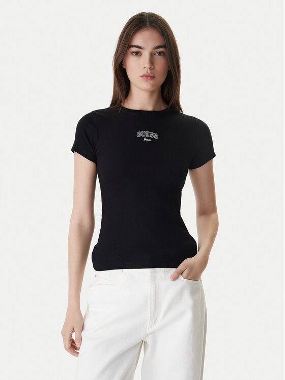 Guess Jeans T-Shirt W6RP21 KA0H1 Czarny Slim Fit