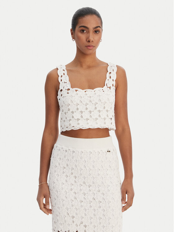 Fracomina Top FR26ST4017K488R6 Écru Regular Fit