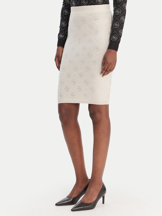Guess Spódnica mini W6RD0O Z3JD2 Beżowy Regular Fit