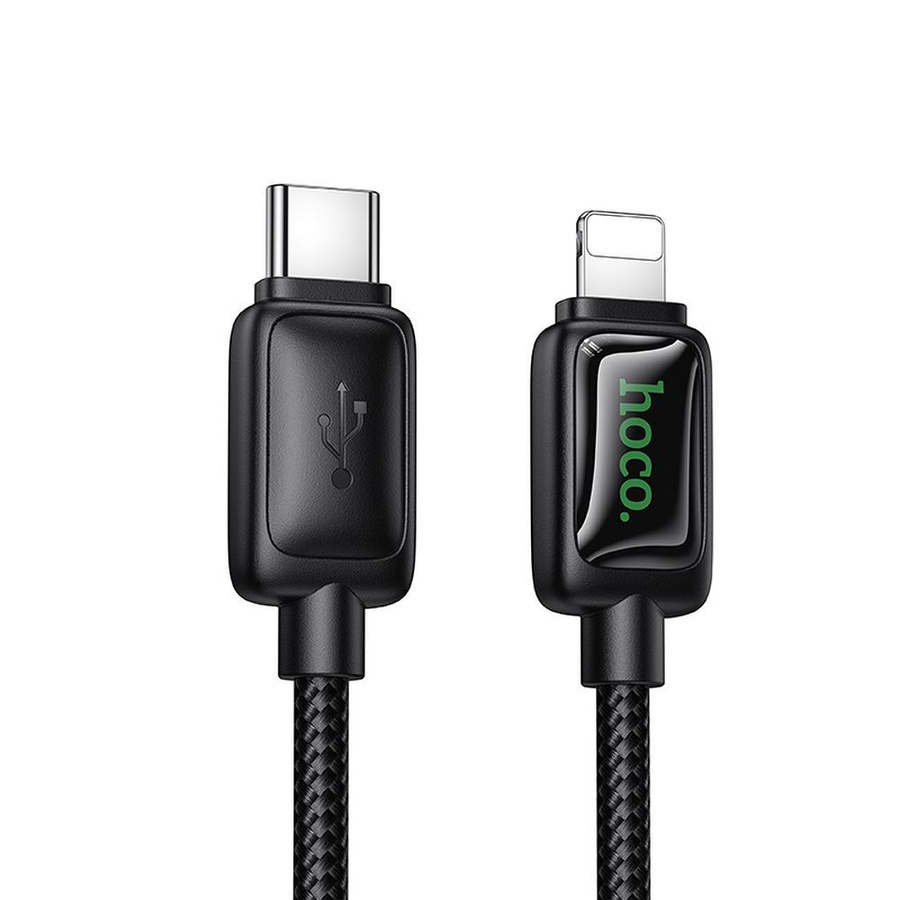 Kabel USB C do Lightning Hoco PD 30W 1,2 m z LCD U146 czarny