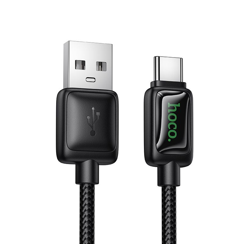 Kabel USB A do USB C Hoco 3A 1,2 m z LCD U146 czarny